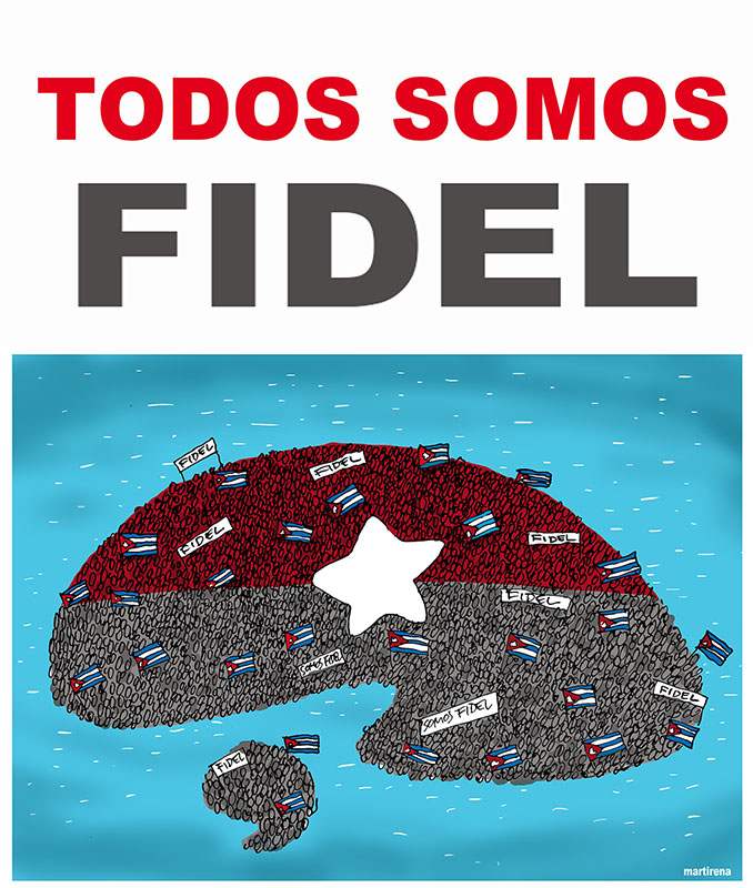 Todos somos Fidel, caricatura Martirena Todos somos Fidel, caricatura Martirena