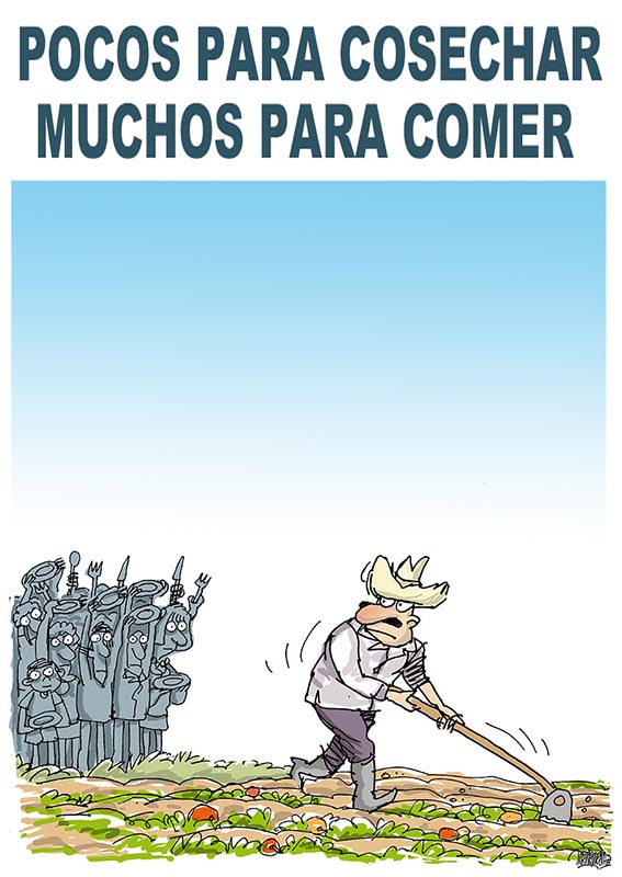 Pocos para cosechar, muchos para comer Pocos para cosechar, muchos para comer