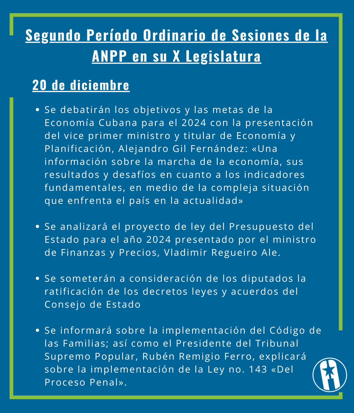 Segundo Periodo Ordinario de Sesiones de la ANPP orden del dia 20 dic Segundo Periodo Ordinario de Sesiones de la ANPP orden del dia 20 dic