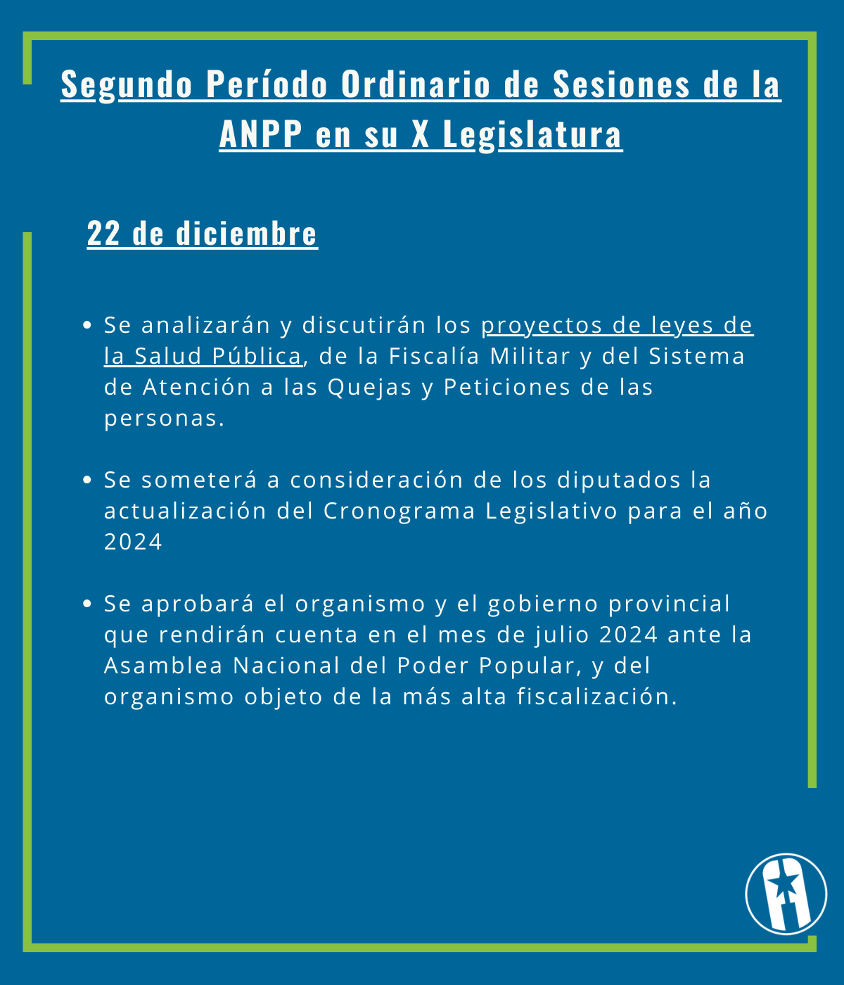 Segundo Periodo Ordinario de Sesiones de la ANPP orden del dia 202dic Segundo Periodo Ordinario de Sesiones de la ANPP orden del dia 202dic