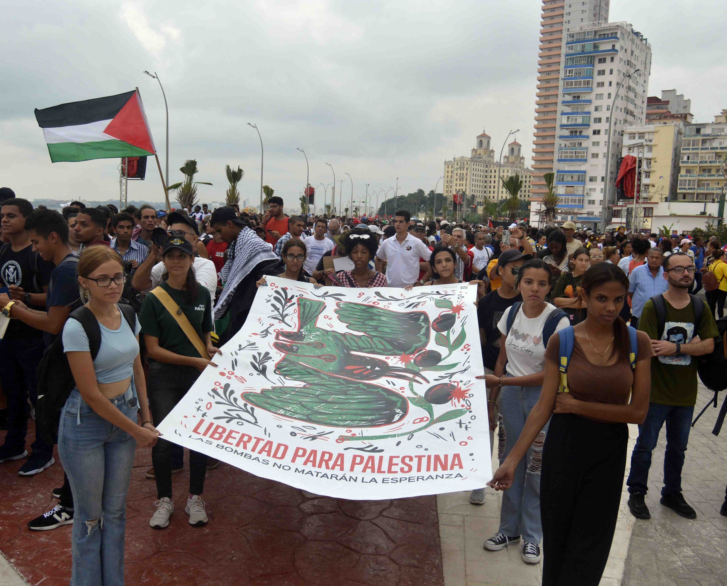 La Habana marcha en solidaridad con Palestina. La Habana marcha en solidaridad con Palestina.