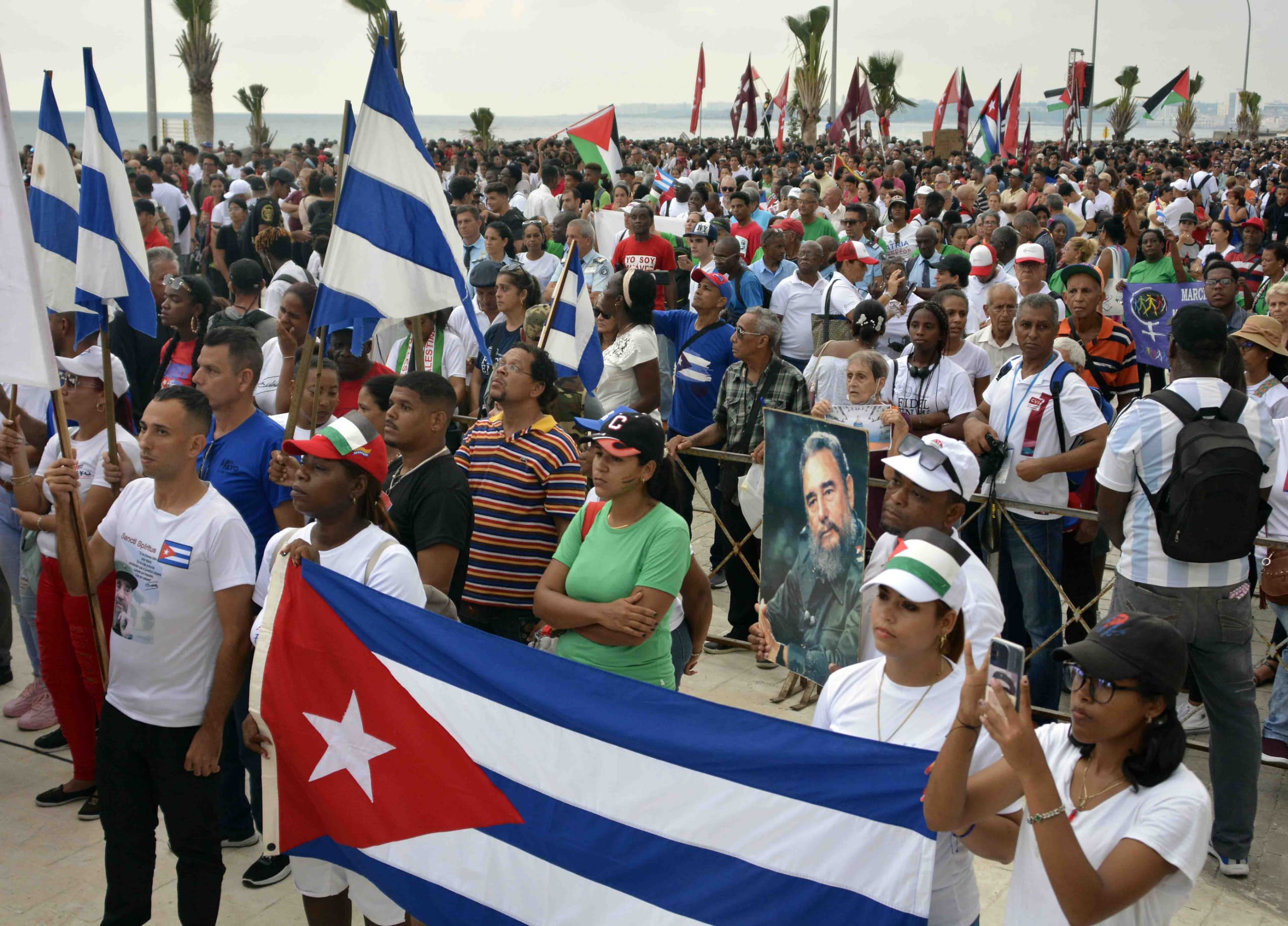 La Habana marcha en solidaridad con Palestina. La Habana marcha en solidaridad con Palestina.