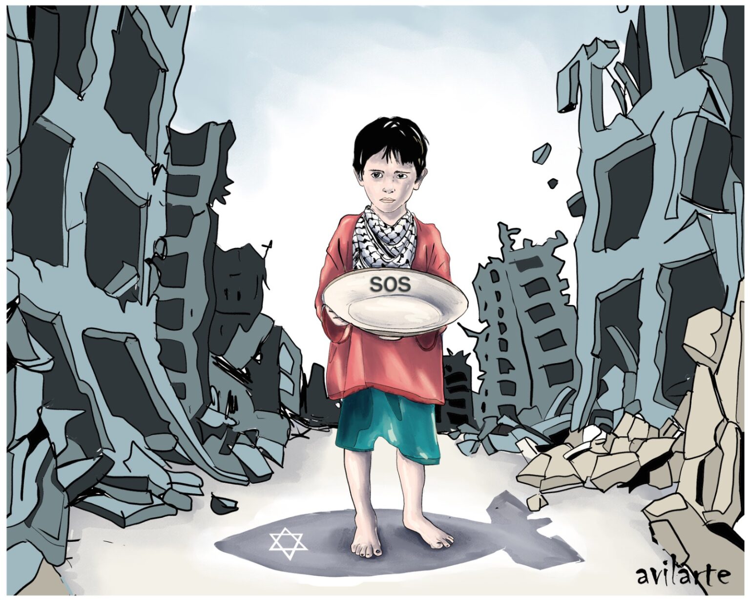 Dibujantes latinoamericanos denuncian genocidio en Gaza.