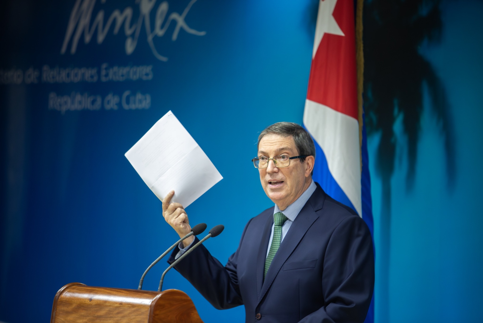 Bruno Rodríguez Parrilla, ministro de Relaciones Exteriores de la República de Cuba. Foto: Tomada de Cancillería de Cuba (Facebook)